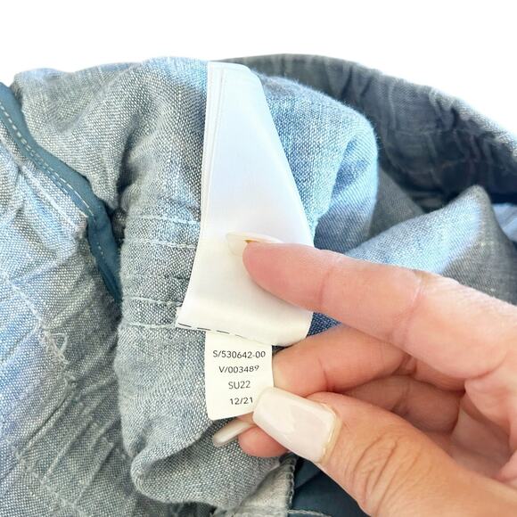 Athleta Blue Chambray Cabo Linen Joggers Sz 8 - Picture 4 of 5